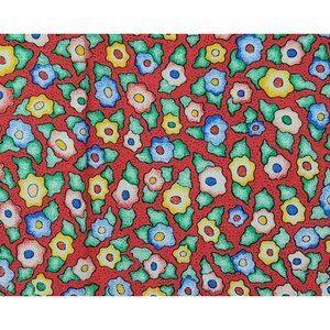 Quilting Craft Fabric Floral Bright Red Pink Yellow Blue Peter Pan Fat Quarter
